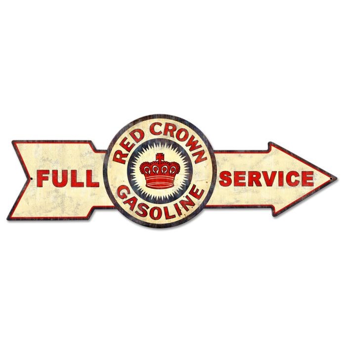 Full Red Crown Gasoline Sign
