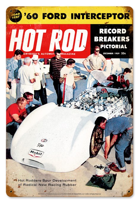 Hot Rod Magazine Cover "Mickey Thompson Bonneville" (Dec. 1959) Sign