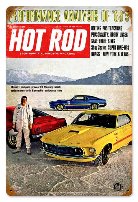 Hot Rod Magazine Cover "Mickey Thompson Mustang Endurance" (Oct. 1968) Sign