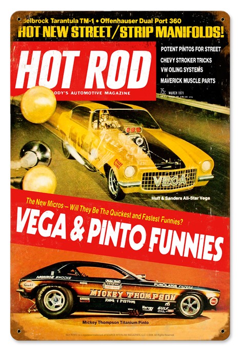 Hot Rod Magazine Cover "Mickey Thompson Funny Car" (Mar. 1971) Sign