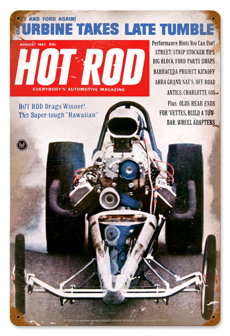 Hot Rod Magazine Cover "Hawaiian" (Aug. 1967) Sign
