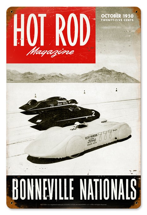 Bonneville Nationals Vintage Sign by Hot Rod Magazine 12 x 18