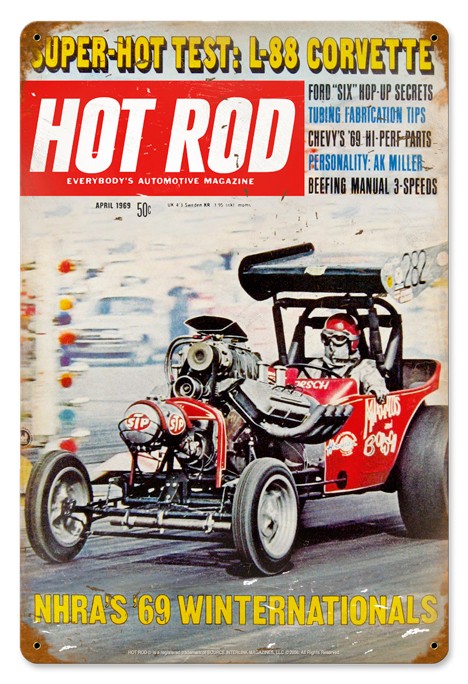 Hot Rod Magazine Cover "Winged Express" (Apr. 1969) Sign