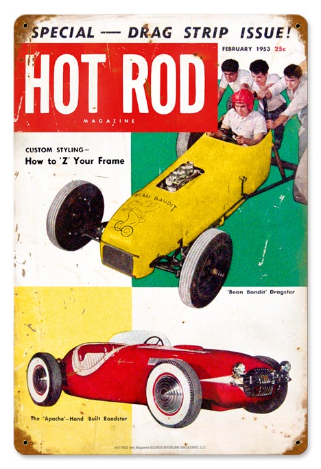 Hot Rod Magazine Cover "Bean Bandits" (Feb. 1953) Sign
