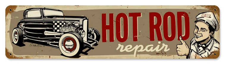Hot Rod Repair Vintage Sign By Hot Rod Magazine