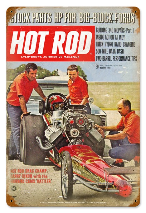 Hot Rod Magazine Cover "Howard Cams Rattler" (Aug. 1969) Sign