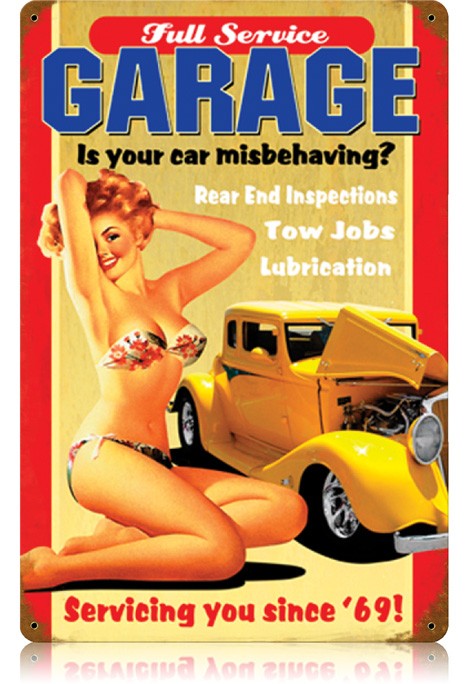 Full Service Garage Vintage Metal Sign 12 x 18 