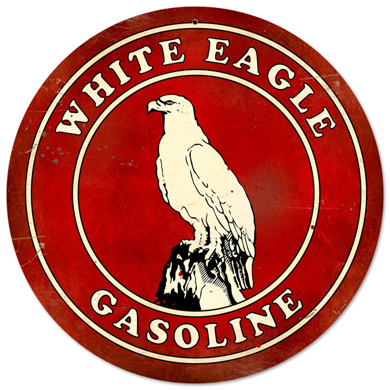 White Eagle Gasoline Vintage Sign 14 x 14
