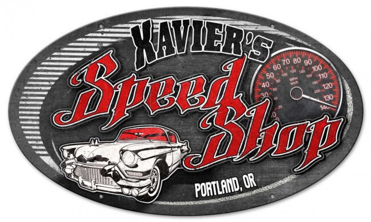 Xavier's Speed Shop Vintage Sign