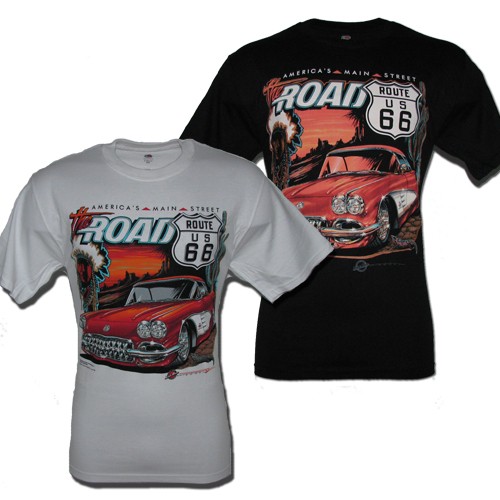 Route 66 T Shirt with Corvette