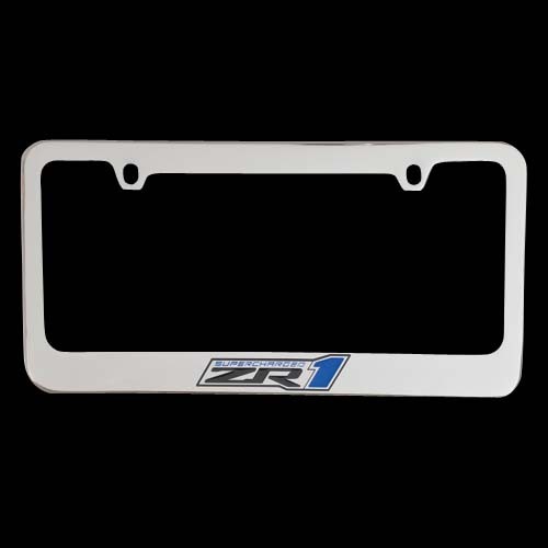 ZR1 Corvette License Plate Frame Chrome