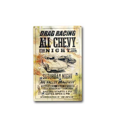 ALL CHEVY NIGHT METAL POSTER