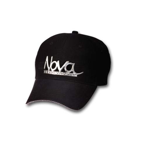 CHEVY NOVA "LIQUID METAL" CAP -BLACK
