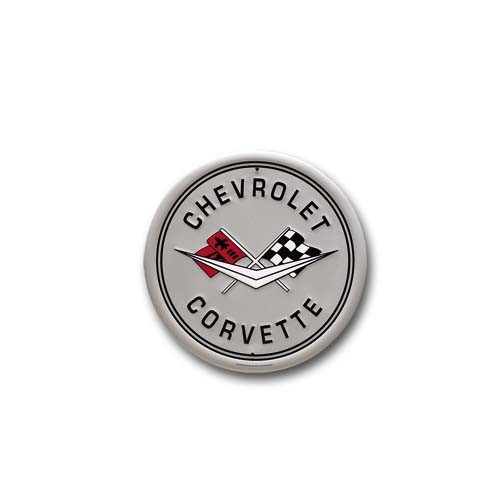 EARLY CORVETTE CROSSFLAGS TIN SIGN