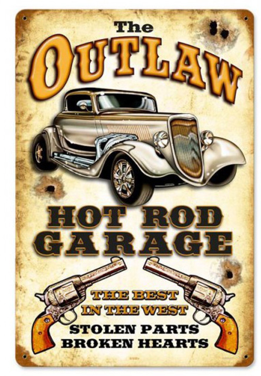 Outlaw Garage Vintage Sign