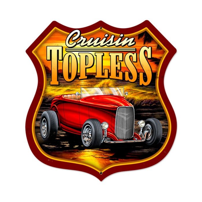 Cruisin Topless Vintage Sign 28 x 28