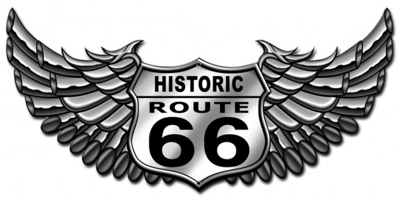Historic Route 66 Vintage Sign 24 x 12