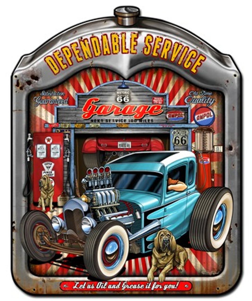 Dependable Service Radiator Vintage Sign 15 x 18
