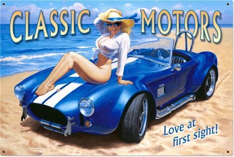 Classic Motors Vintage Metal Sign 36 x 24