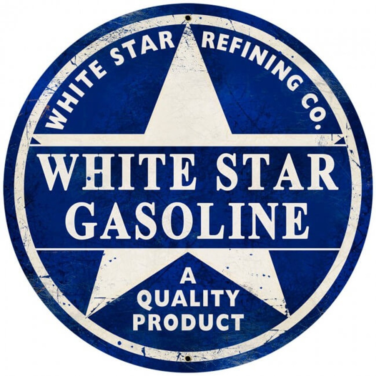 White Star Gasoline Vintage Sign 28 x 28