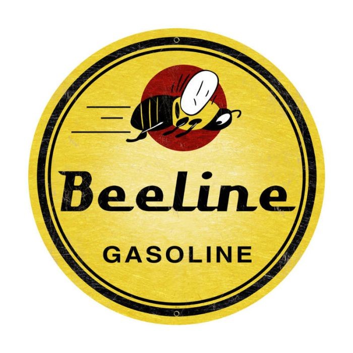 Bee Line Gasoline Vintage Sign 28 x 28