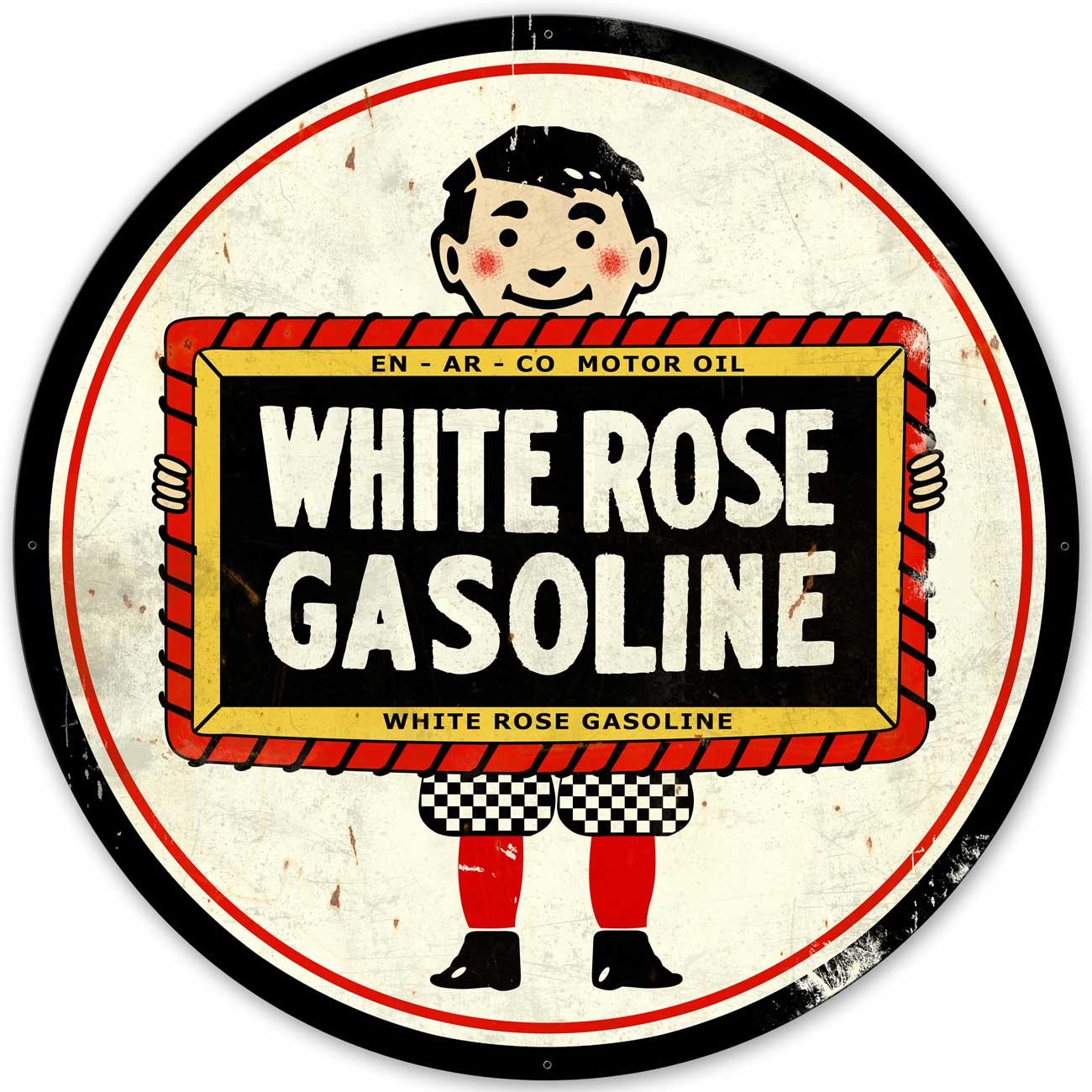White Rose Gasoline Vintage Sign 42 x 42
