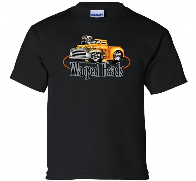 53 Chevy Pickup Warped Heads Youth T Shirt