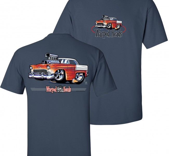 55 Chevy Warped Heads T Shirt
