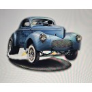 1941 S.W.C. Willys Gasser Cut-Out Vintage Sign 30 x 23