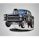 1955 Chevy Bad-Ass Gasser Cut-Out Vintage Sign 29 x 22