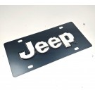 Jeep Carbon Steel License Plate White Font