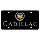 Cadillac Carbon Steel License Plate Silver Logo