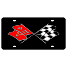 Chevy Corvette C2 Nostalgia Flags Carbon Steel License Plate