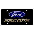 Ford Escape Carbon Steel License Plate Gold Font