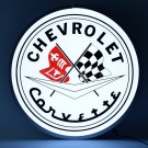 Corvette Flags 15 Inch Backlit LED Lighted Sign