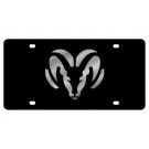 Dodge Ram Lazer-Tag License Plate Silver Logo