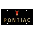 Pontiac Lazer-Tag License Plate Gold Word/Logo