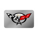 Chevrolet Corvette C5 Exhaust Enhancer Plate - C5 Small 50th & Flags (Stainless Steel)
