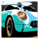 Corvette Sq Blue Vintage Sign 12 x 12