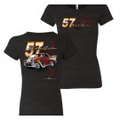 Ladies 57 Chevy Bel Air Tooned Up T Shirt