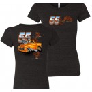 Ladies 55 Chevy Truck Tooned Up T Shirt
