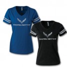 Ladies C7 Corvette Football Jersey T Shirt