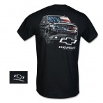 Chevy Silverado with American Flag T Shirt