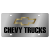 Chevy Trucks License Plate with Gold Bowtie