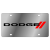 Dodge Stainless Steel License Plate with Red Stripes
