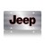 Jeep Stainless Steel License Plate with Red Outline