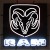 Ram White Neon Sign with Backing